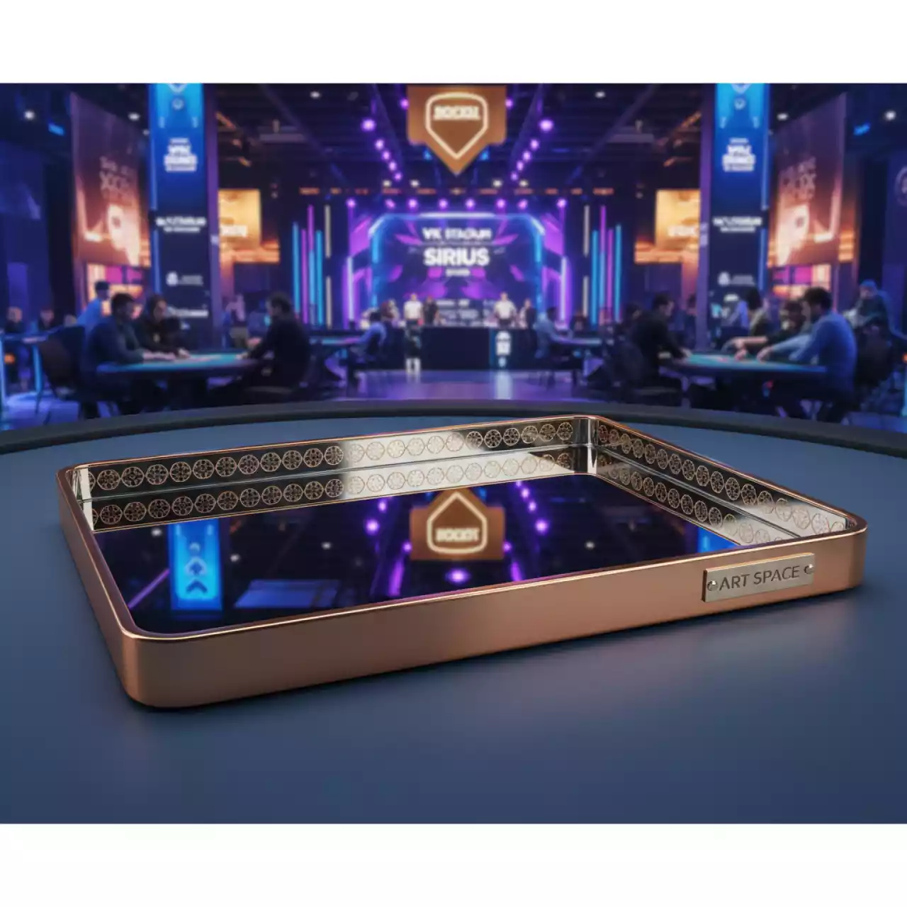 Аренда Поднос зеркальный орнамент 37х28 см VK Stadium Sirius — ART SPACE