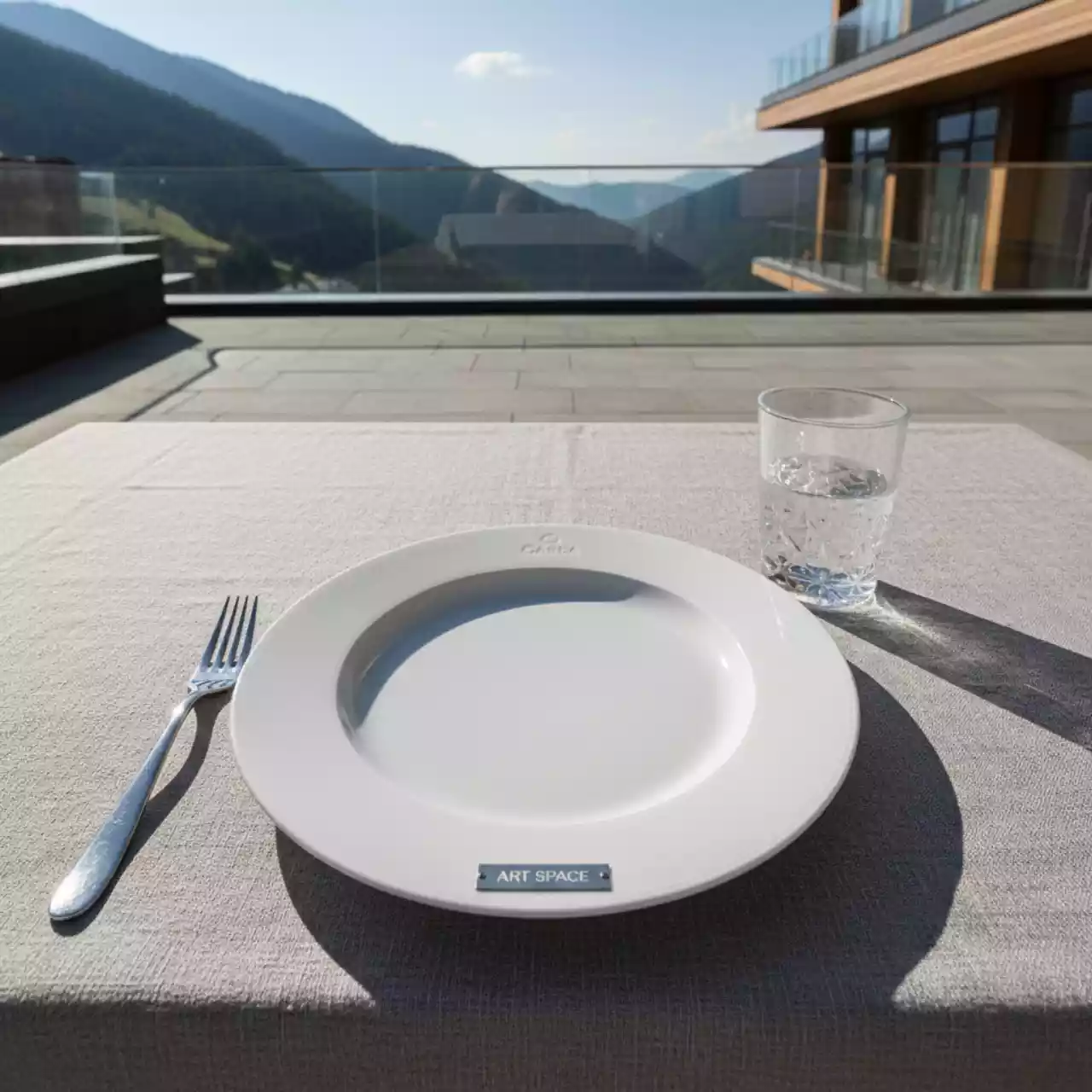 Аренда Подстановочная тарелка Гарда белая в Поляна 1389 Отель и Спа — ART SPACE
