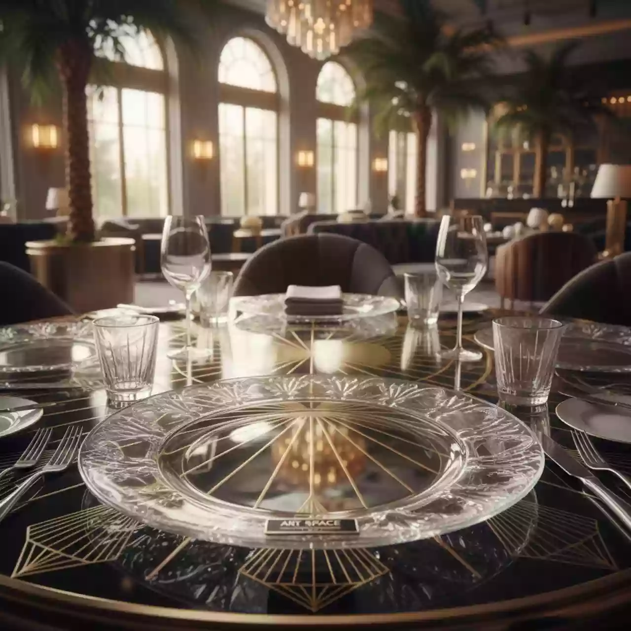 Аренда Подстановочная тарелка Прозрачное стекло 33 см в Radisson Collection Paradise — ART SPACE