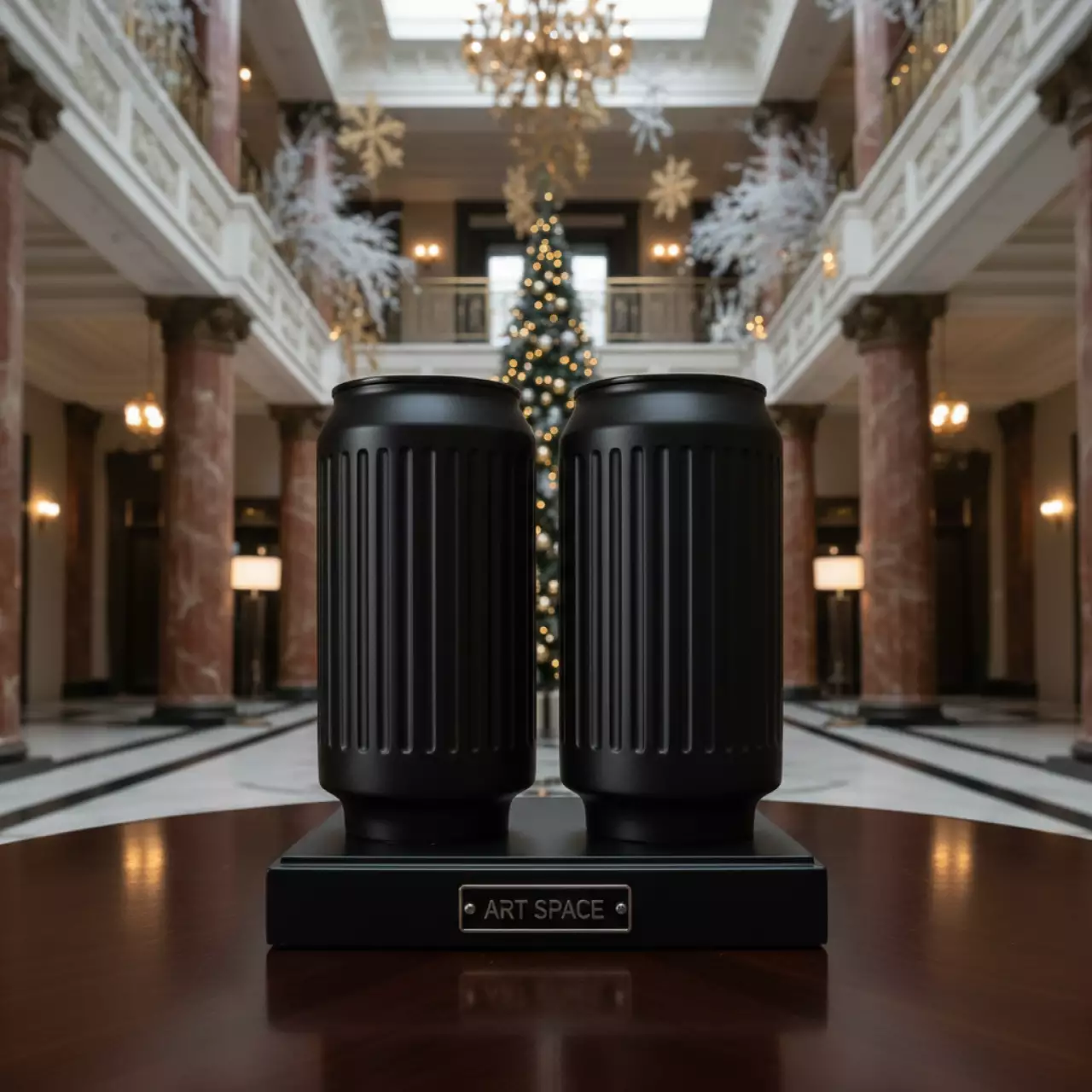 Аренда Подставка для двух банок металлическая черная в отеле «Богатырь» — ART SPACE