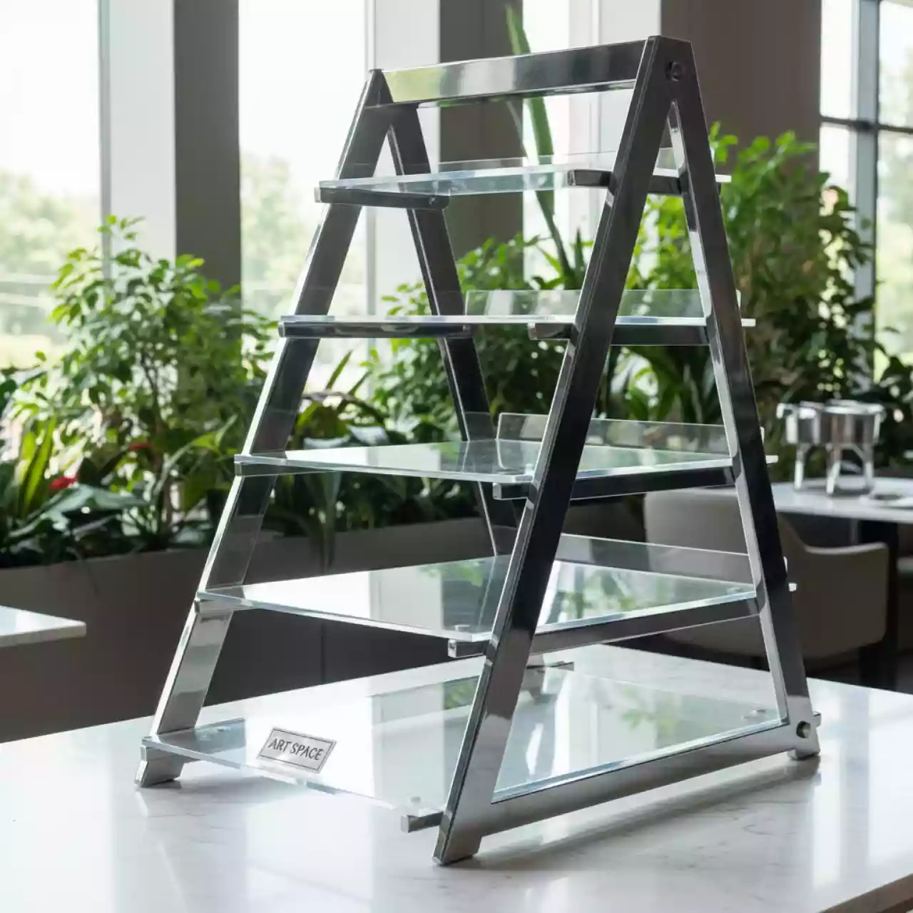 Аренда Подставка для фуршетного подноса лесенка 7 ступеней в ресторане «Плакучая Ива» — ART SPACE