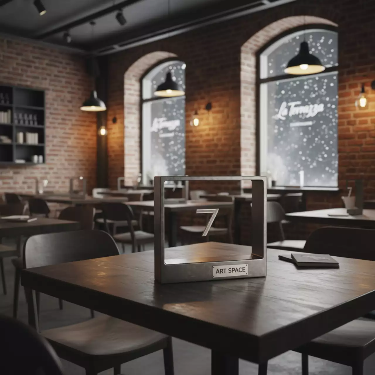 Аренда Подставка для номера низкая в ресторане «La Terrazza» — ART SPACE