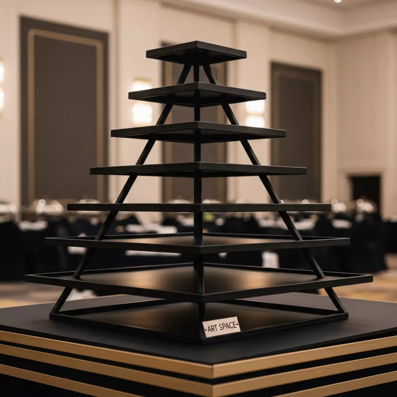 Аренда Подставка фуршетная Пирамида Black Zeiher M 8 уровней в Поляна 1389 Отель и Спа — ART SPACE