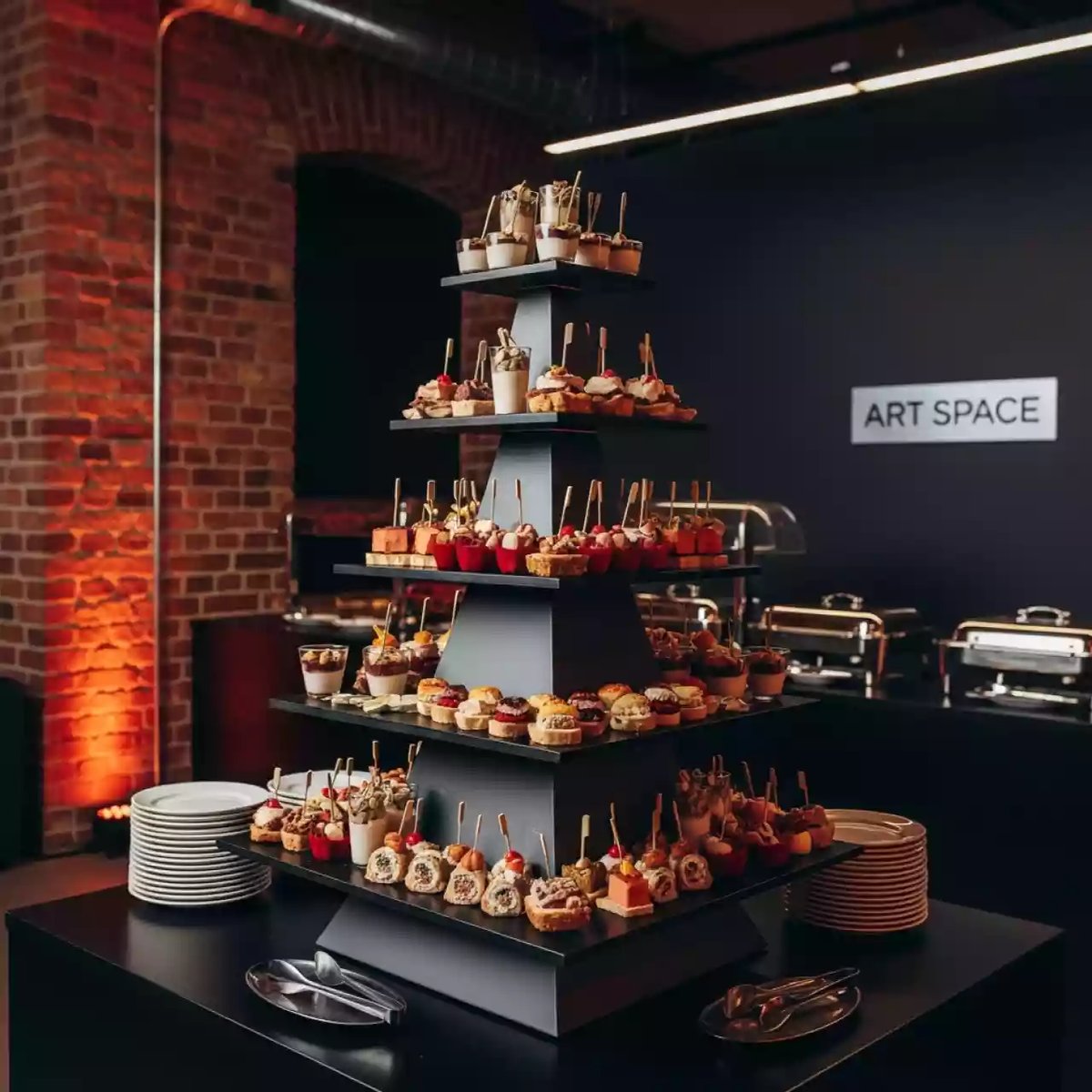 Аренда Подставка фуршетная Пирамида Zeiher L 12 уровней на вилле «Анна» — ART SPACE