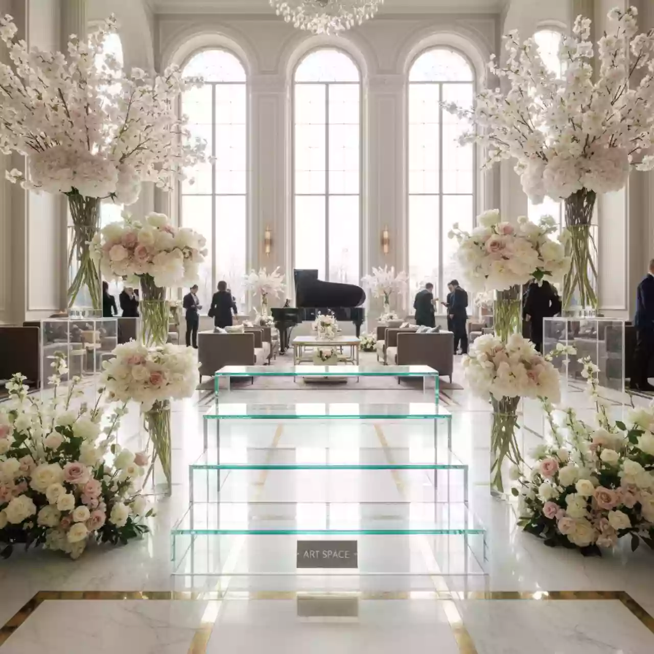 Аренда Подставка лестница стеклянная Zeiher 67х40х12 см в Green Flow Hotel — ART SPACE