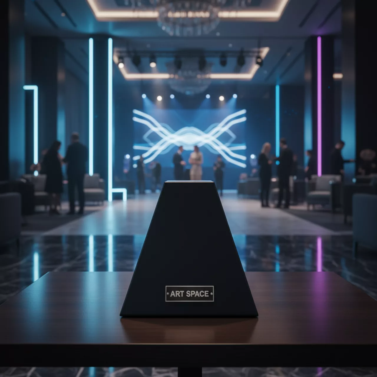 Аренда Подставка Трапеция черная H 155 мм в Cosmos Sochi Hotel — ART SPACE