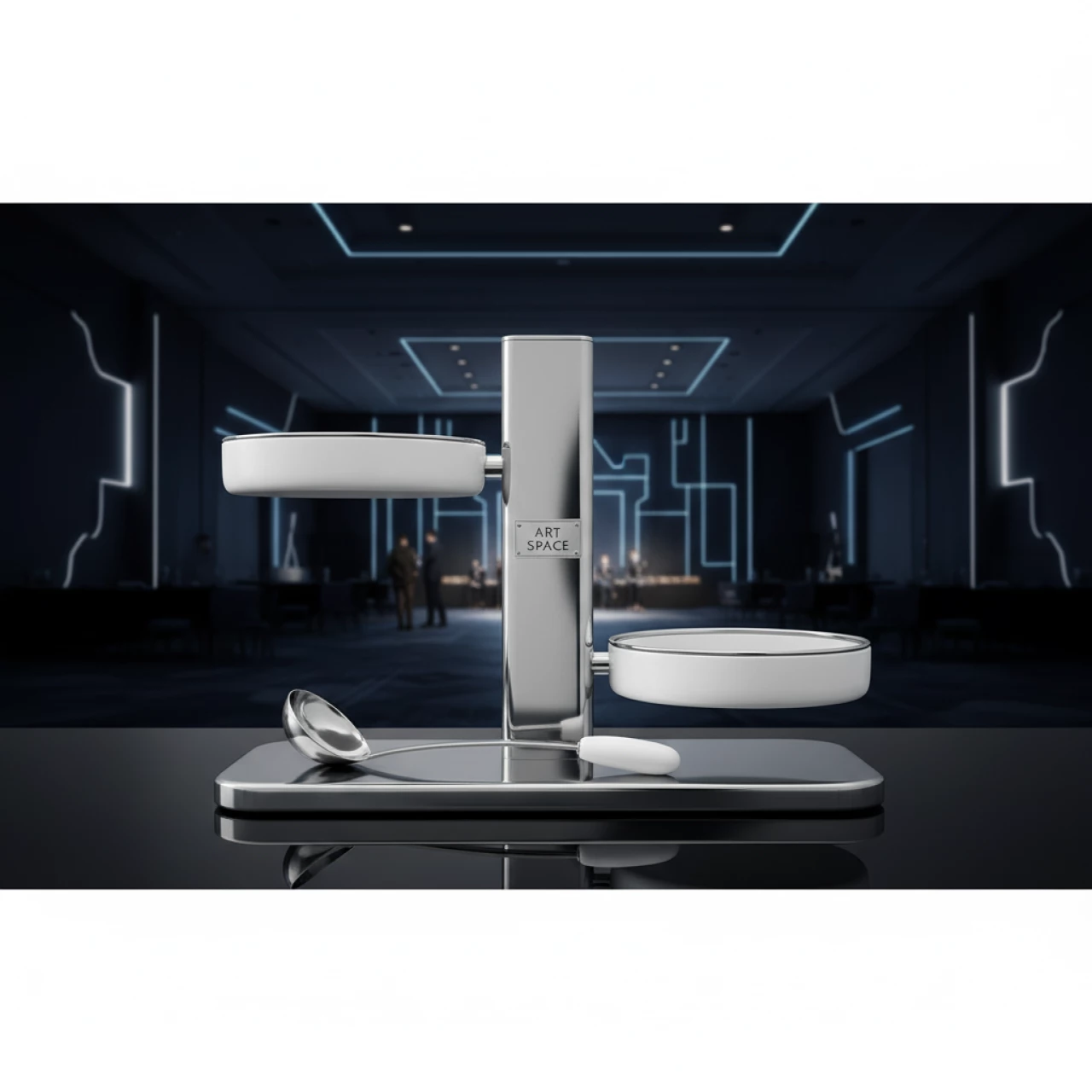 Аренда Подставка вертикальная двойная сталь керамика для мармитов с половником 100х205х220 мм в City Park Hotel Sochi — ART SPACE