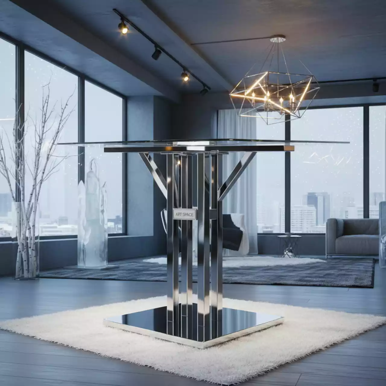 Аренда Подстолье 2145EM нержавеющая сталь в лофте «Студия 21» — ART SPACE