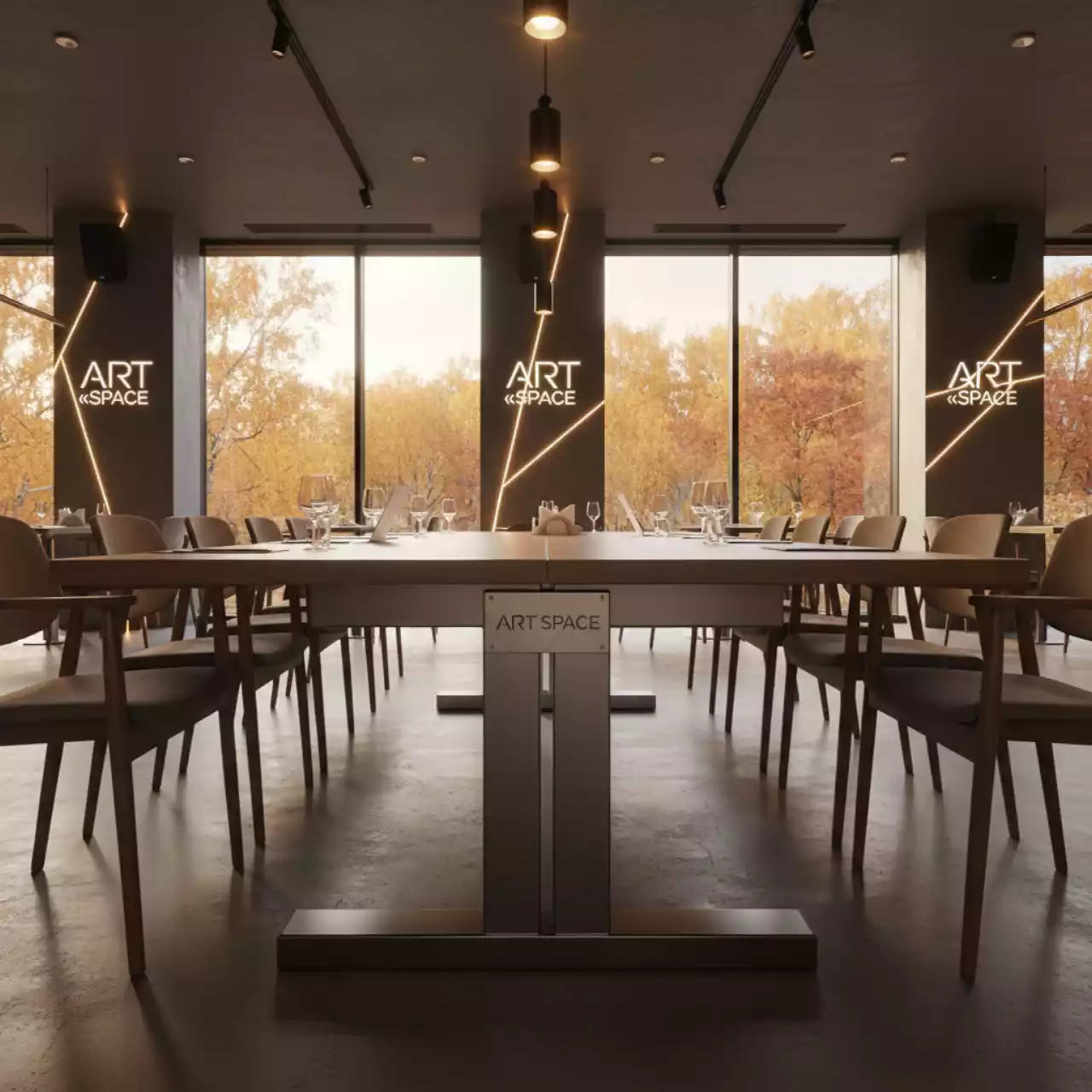 Аренда Подстолье 2166EM сталь в ресторане «Паруса» — ART SPACE