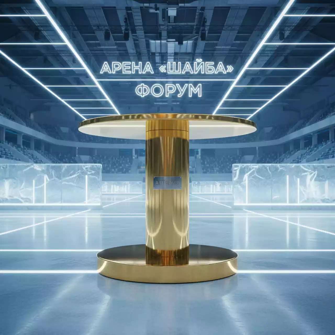 Аренда Подстолье 3070 золотое в ледовой арене «Шайба» — ART SPACE