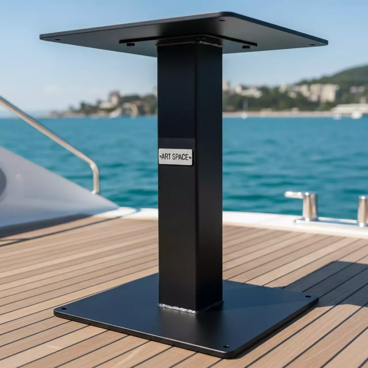 Аренда Подстолье барное 1055EM черное на VIP теплоходе (Морпорт Сочи) — ART SPACE
