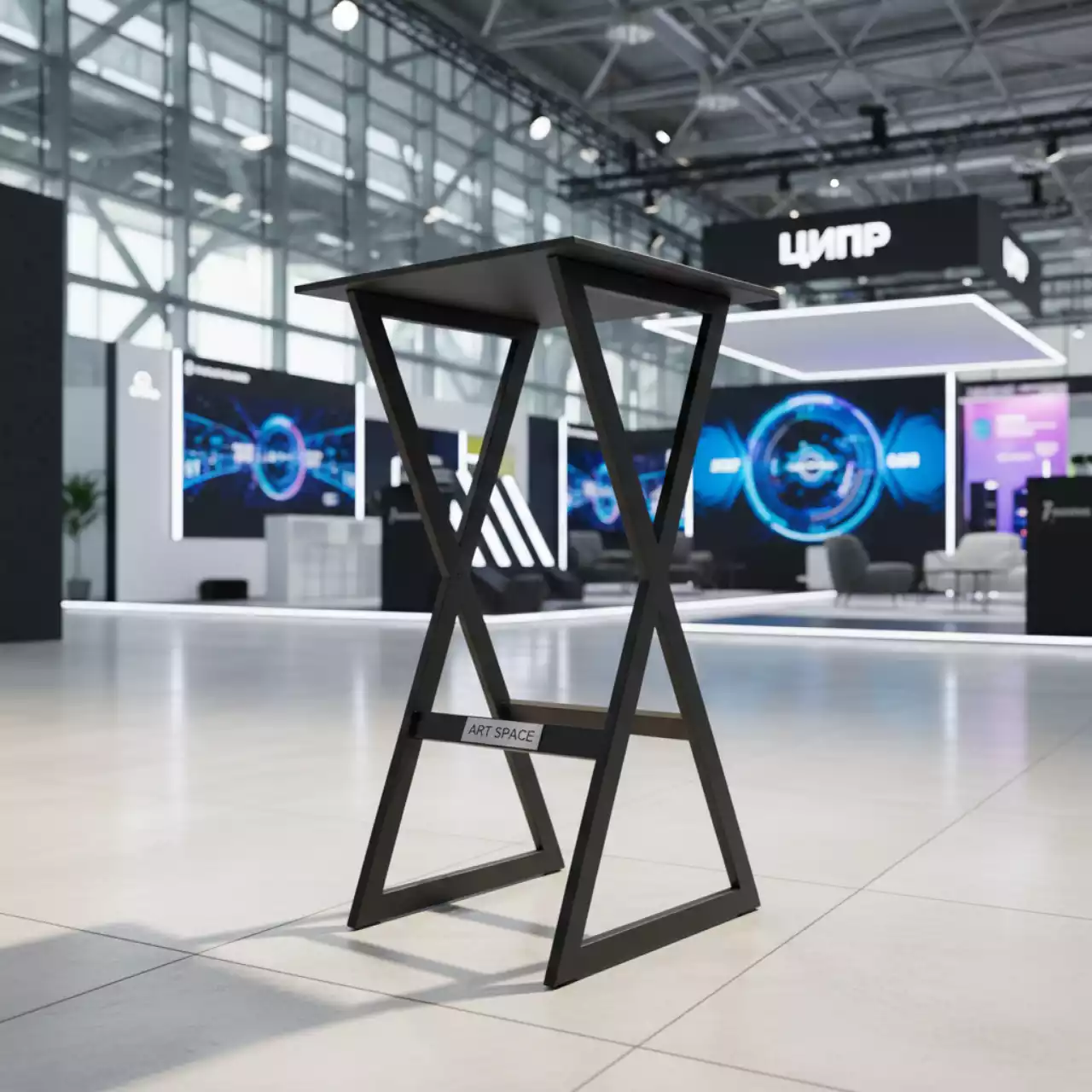 Аренда Подстолье барное металлическое складное Domino в Omega Sirius — ART SPACE