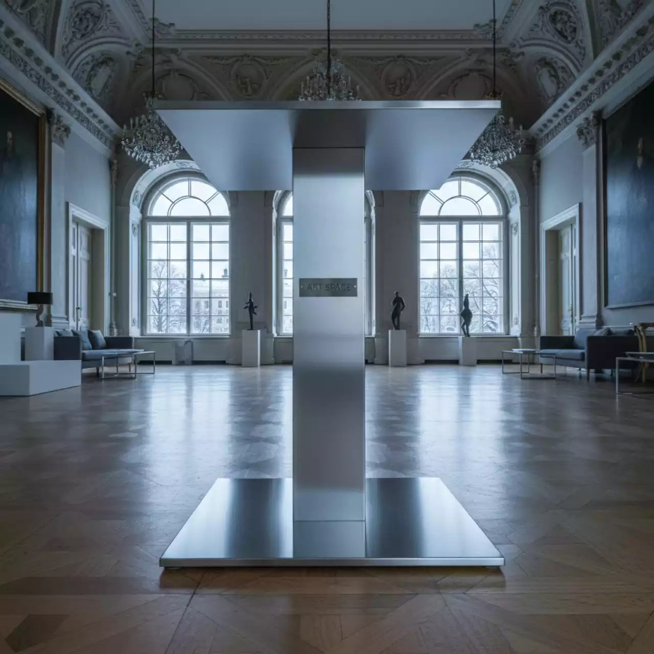 Аренда Подстолье из нержавеющей стали 1081EM в усадьбе Голицына — ART SPACE