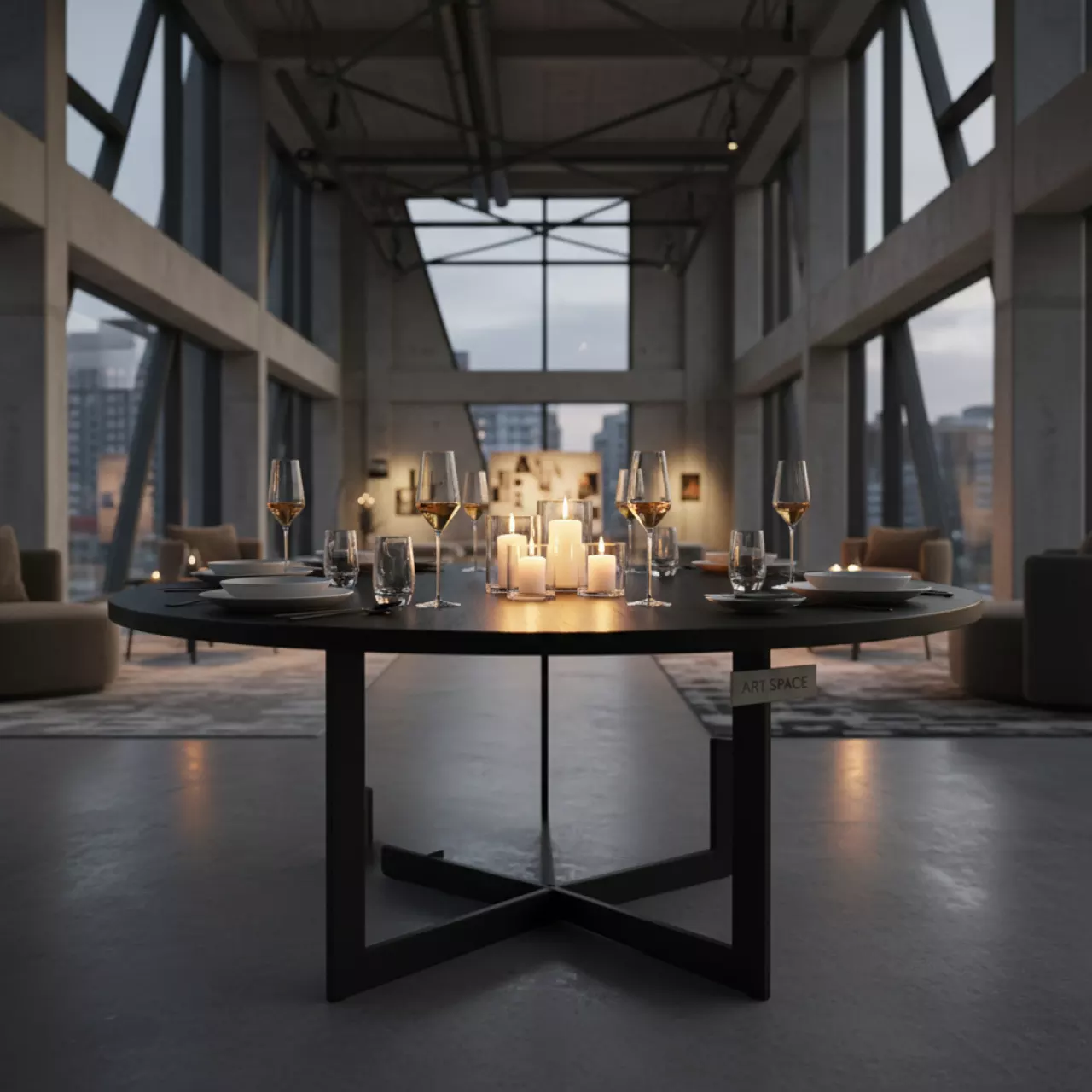 Аренда Подстолье Лофт черное 72,5 см на вилле «Анна» — ART SPACE