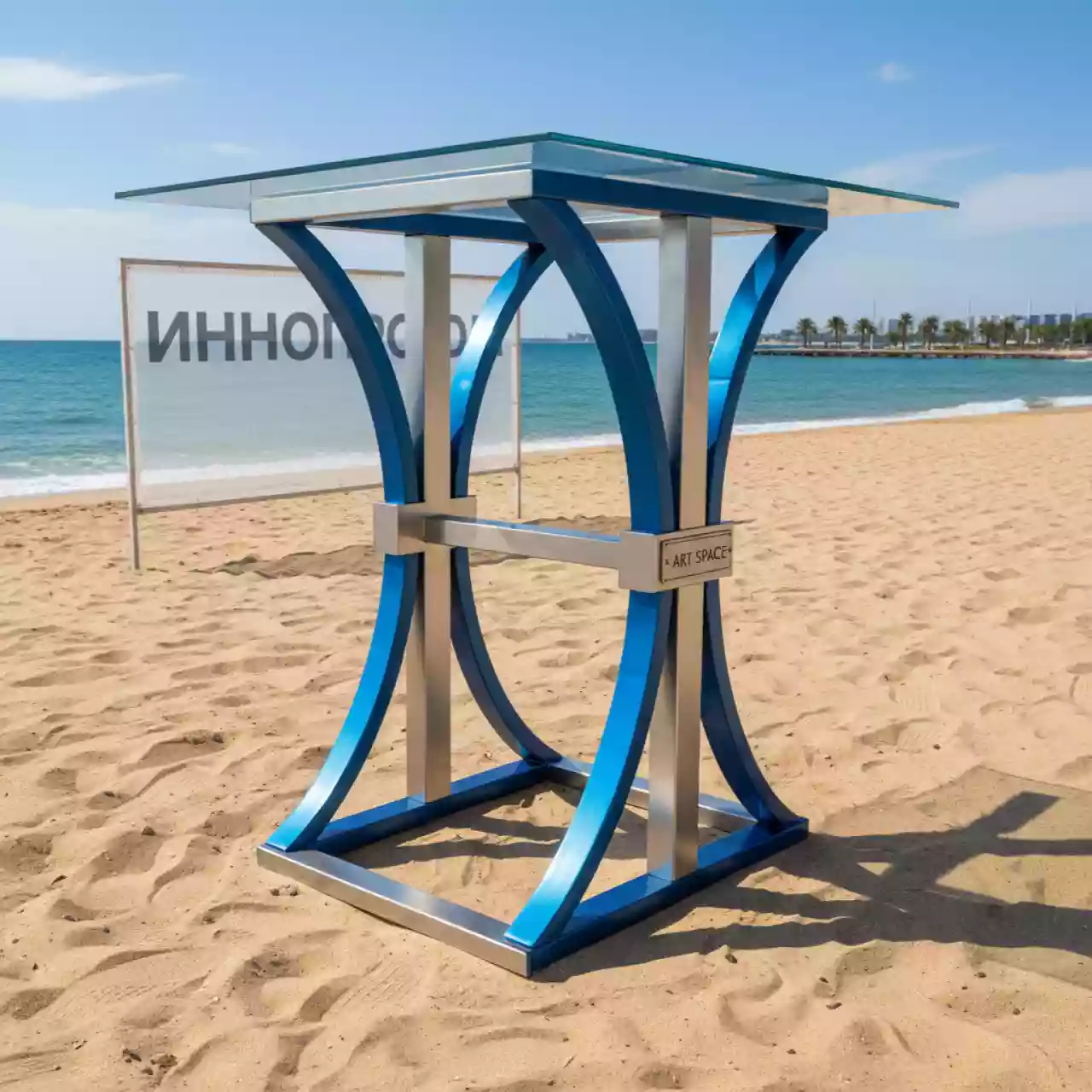 Аренда Подстолье металлическое барное Modus на пляже «Ривьера» — ART SPACE
