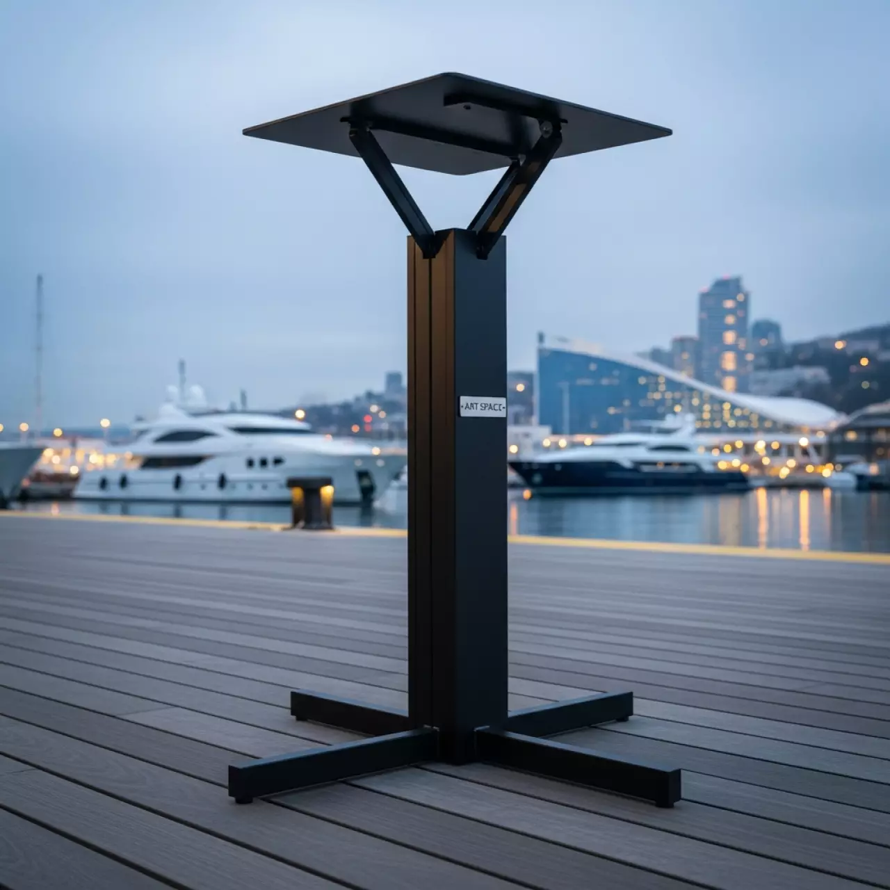 Аренда Подстолье металлическое барное складное Domino на территории Морпорта Сочи — ART SPACE