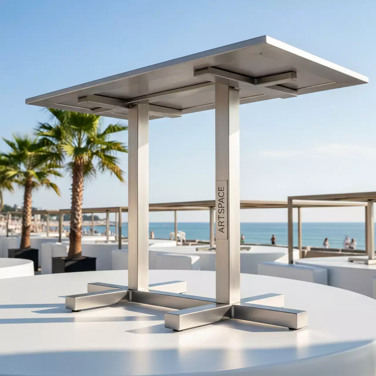 Аренда Подстолье металлическое двойное Inox на пляжных клубах Хосты — ART SPACE