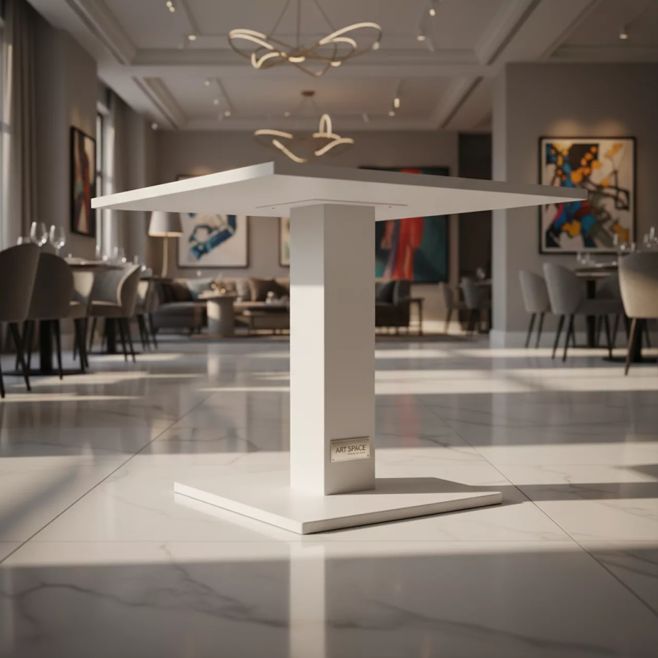 Аренда Подстолье обеденное Jeam белое в ресторане «Brunello» — ART SPACE