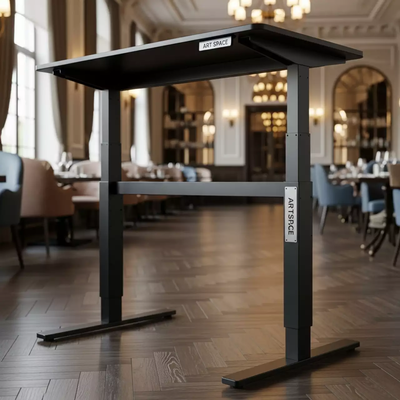 Аренда Подстолье с электроприводом SONO черное в ресторане «Магеллан» — ART SPACE