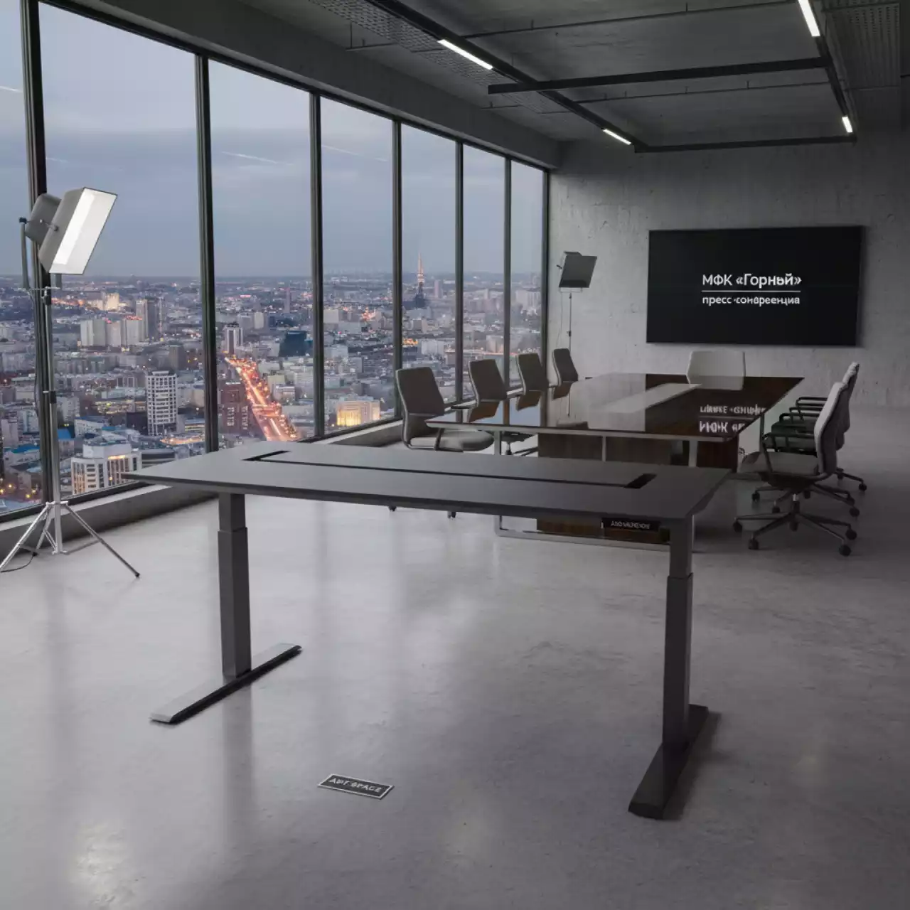 Аренда Подстолье с электроприводом SONO серый в МФК «Горный» — ART SPACE