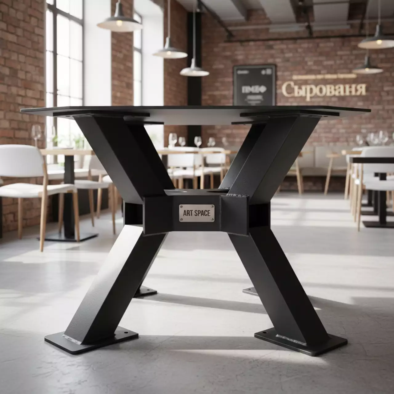 Аренда Подстолье стальное Краб двойное в ресторане «Сыроварня» — ART SPACE