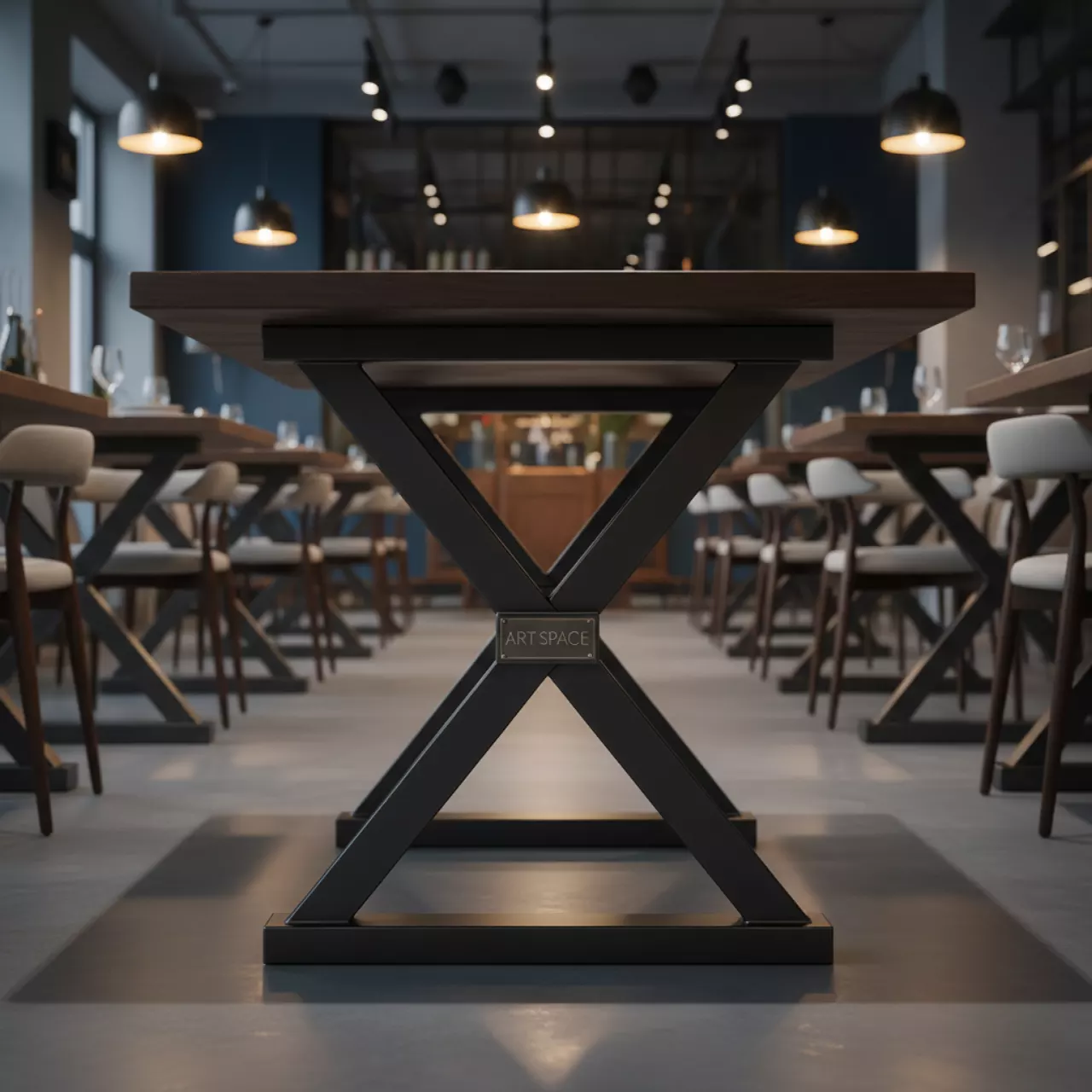 Аренда Подстолья для стола X образное Лофт с регулировкой высоты в ресторане «Баран-Рапан» — ART SPACE