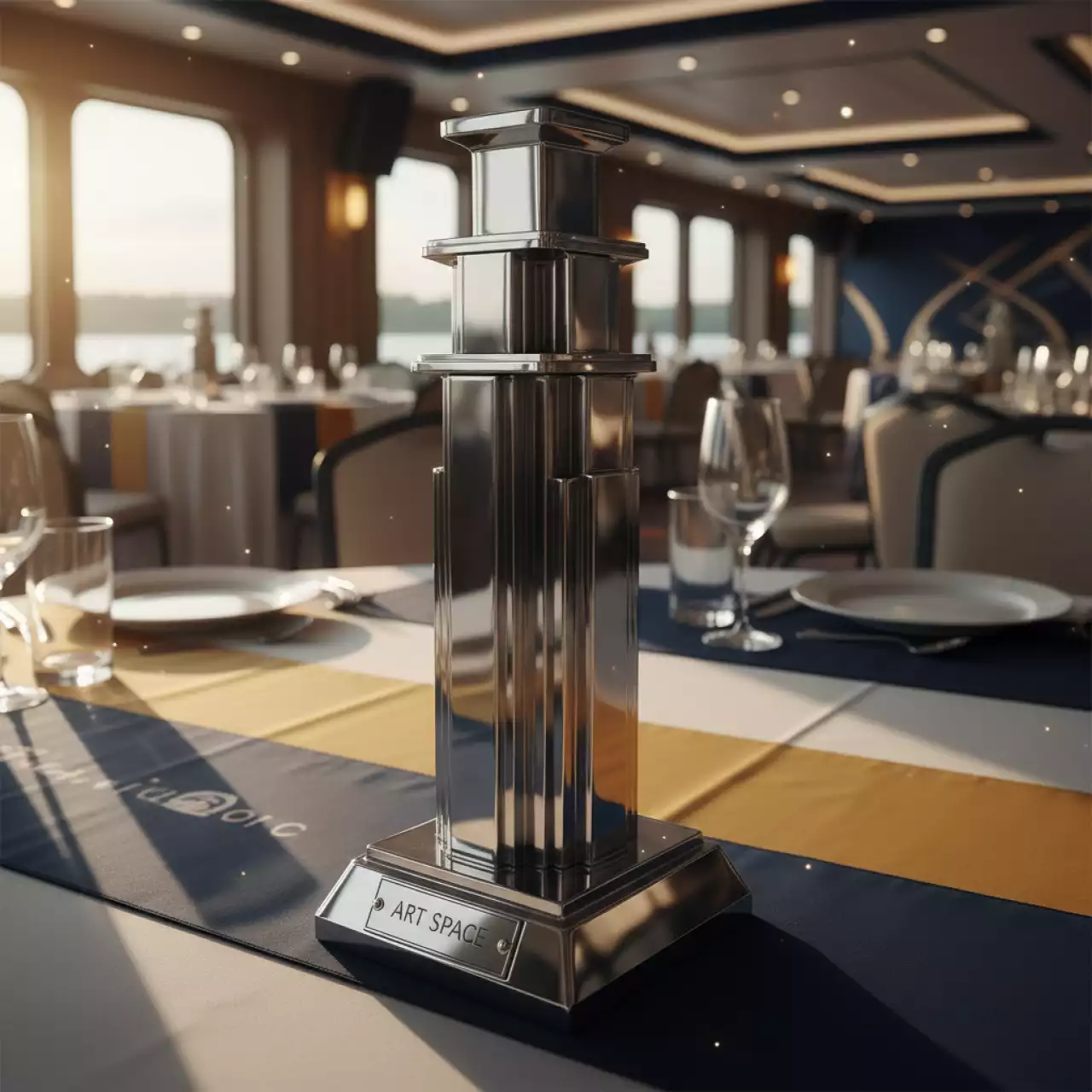Аренда Подсвечник алюминиевый «Успех» на теплоходе «Дагомыс» — ART SPACE