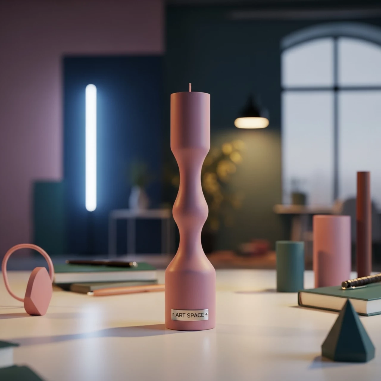 Аренда Подсвечник Ассо пыльно розового цвета в лофте «Студия 21» — ART SPACE