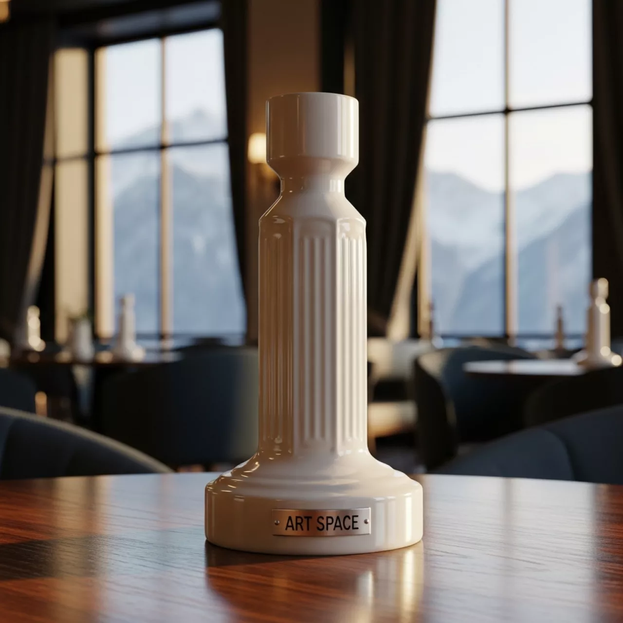 Аренда Подсвечник белый H 13 см в Гранд Отель Поляна — ART SPACE