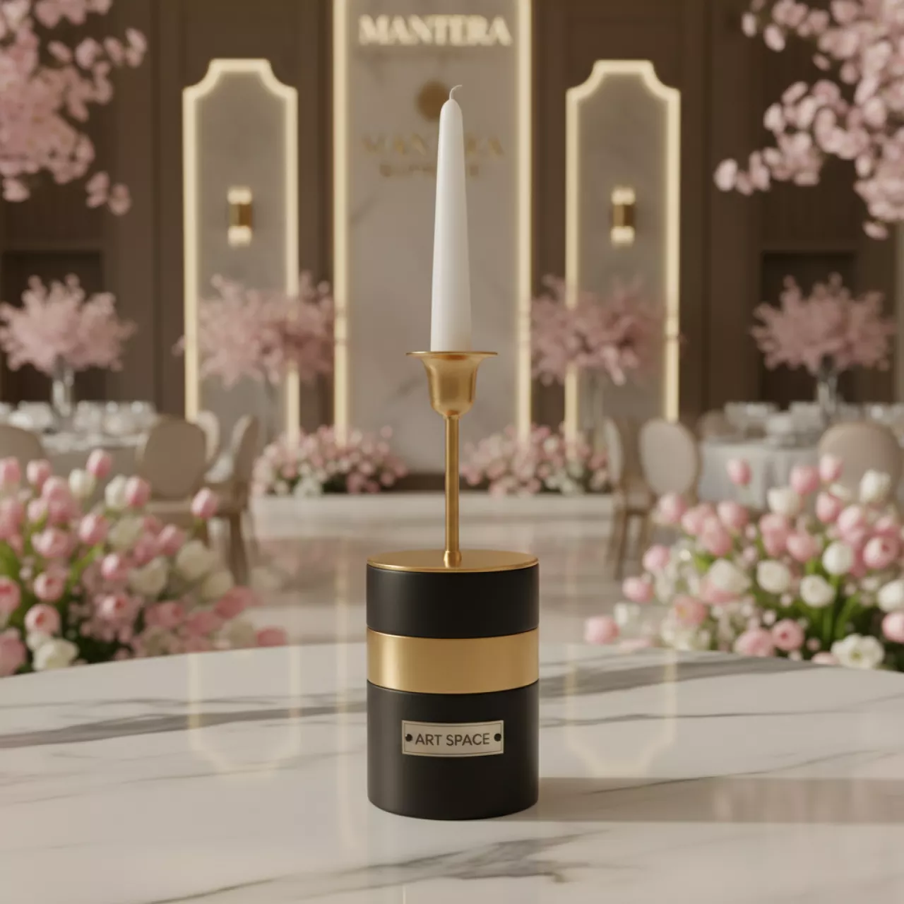 Аренда Подсвечник Minimalism черный с золотом 185 мм в Mantera Supreme — ART SPACE