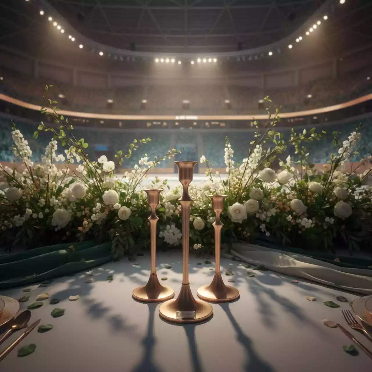 Аренда Подсвечник набор из 3 штук 22 27 32 см бронза на арене «Фишт» — ART SPACE