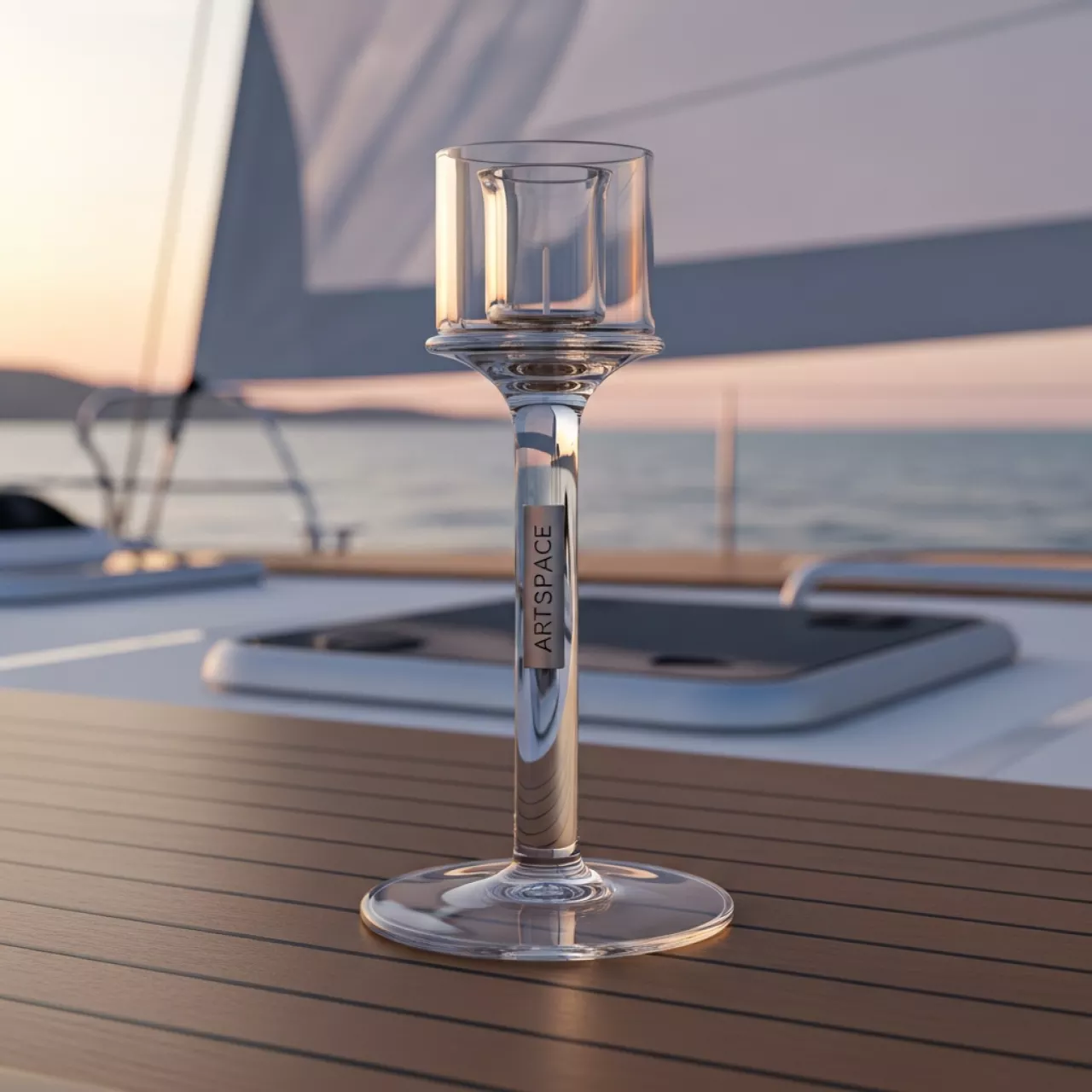 Аренда Подсвечник Pasabahce Basic стеклянный на ножке диаметр 82 мм высота 170 мм на парусной регате (Сочи) — ART SPACE
