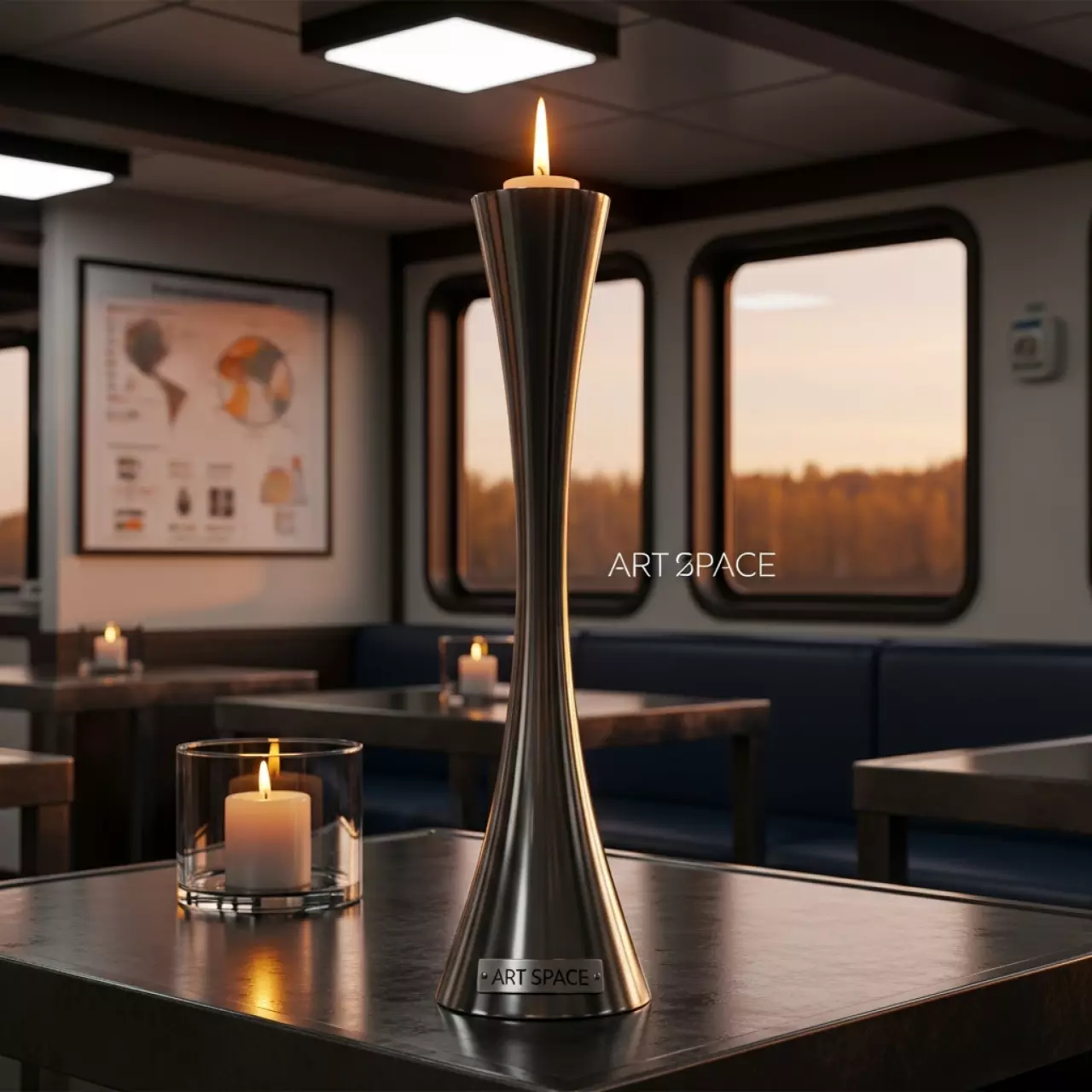 Аренда Подсвечник Плавные линии 20,5 см на теплоходе «Дагомыс» — ART SPACE