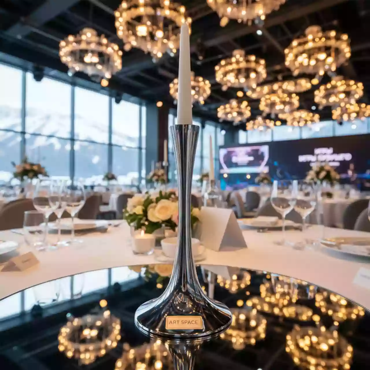 Аренда Подсвечник серебро 22 см в Sochi Marriott Krasnaya Polyana — ART SPACE