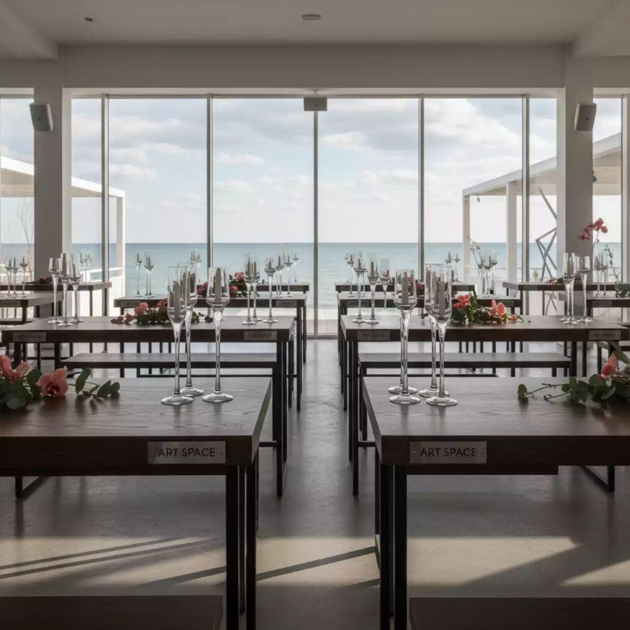 Аренда Подсвечник стеклянный на ножке Pasabahce Basic на пляжных клубах Хосты — ART SPACE