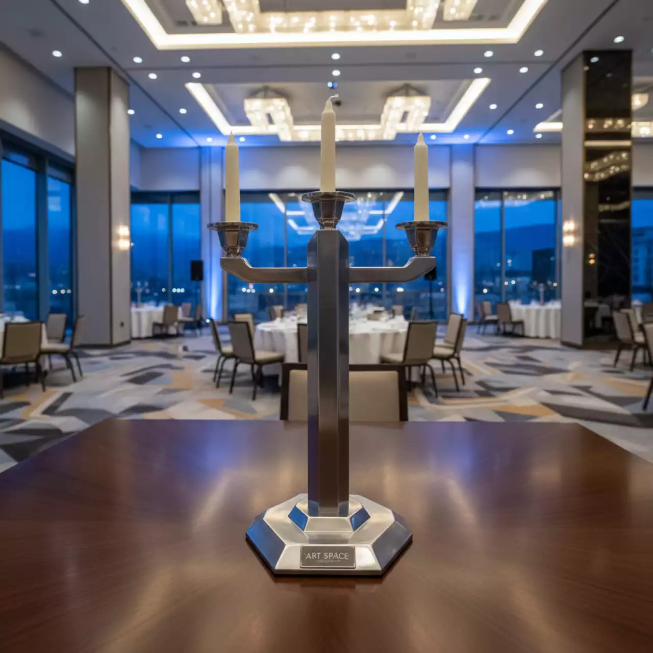 Аренда Подсвечник Власть алюминиевый на 3 свечи в Pullman Sochi Centre — ART SPACE