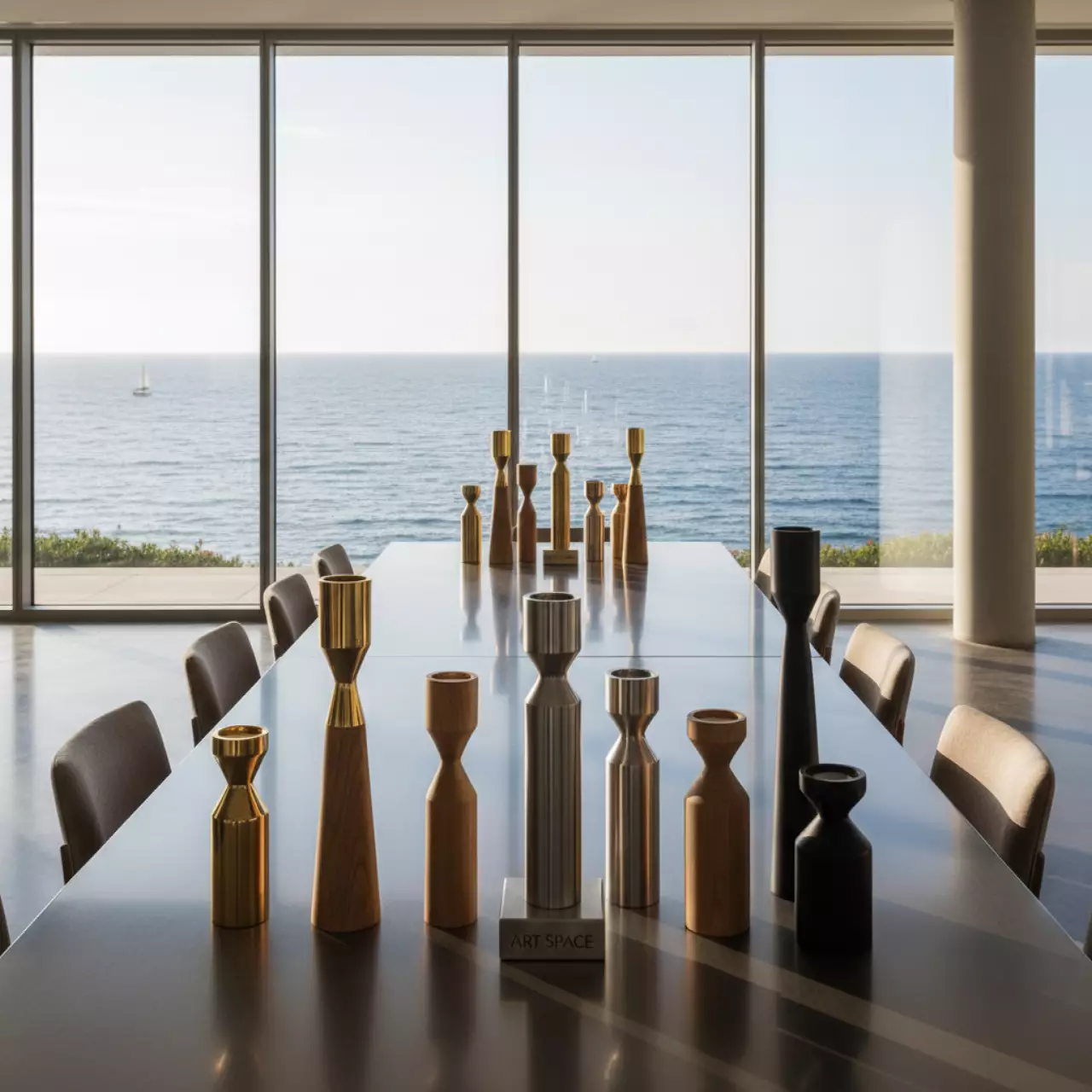 Аренда Подсвечник золото серебро дерево металл в ресторане «Sanremo» — ART SPACE