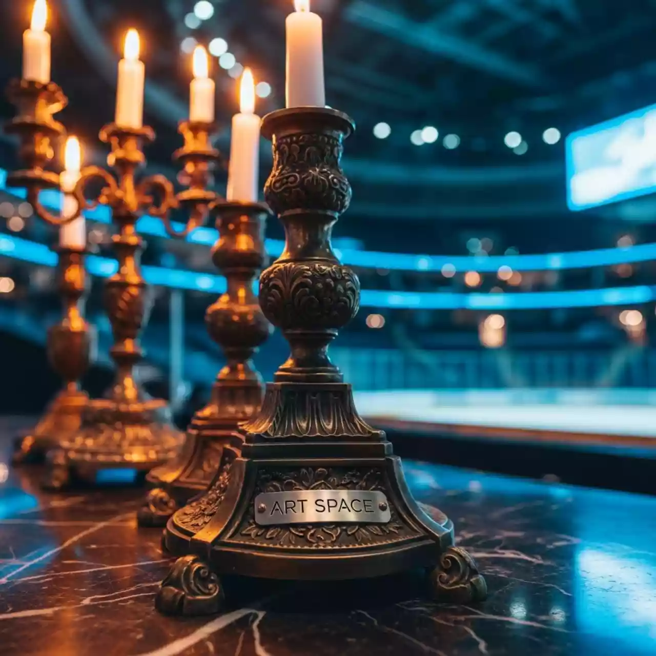 Аренда Подсвечники античные в ледовой арене «Шайба» — ART SPACE