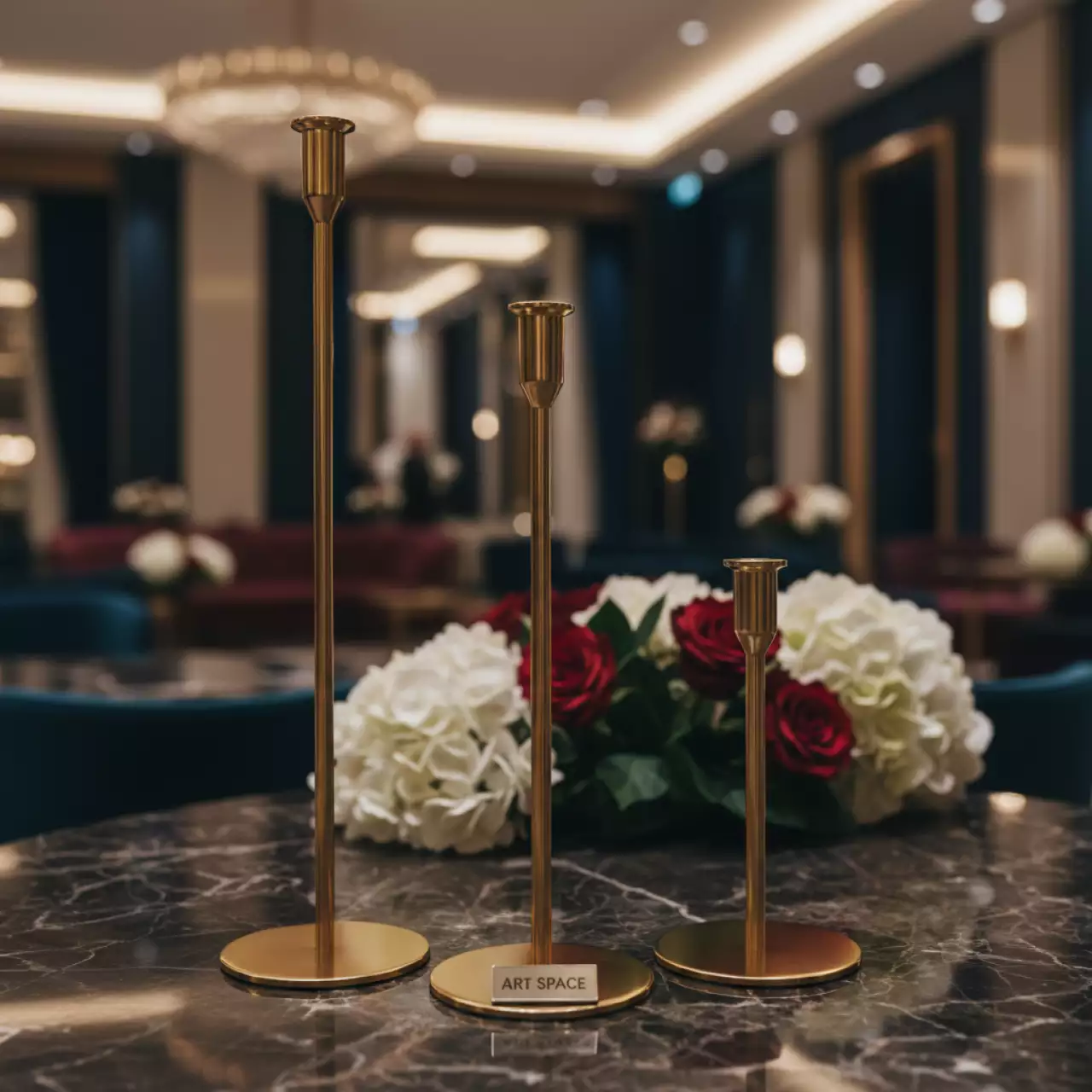 Аренда Подсвечники золотые БЛАЗИС набор из 3 предметов в Grand Karat Sochi — ART SPACE