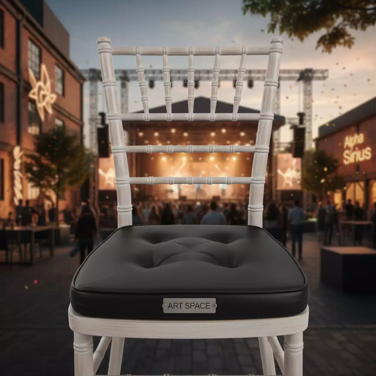 Аренда Подушка для стула Кьявари 3 см кожзам черная в Alpha Sirius — ART SPACE