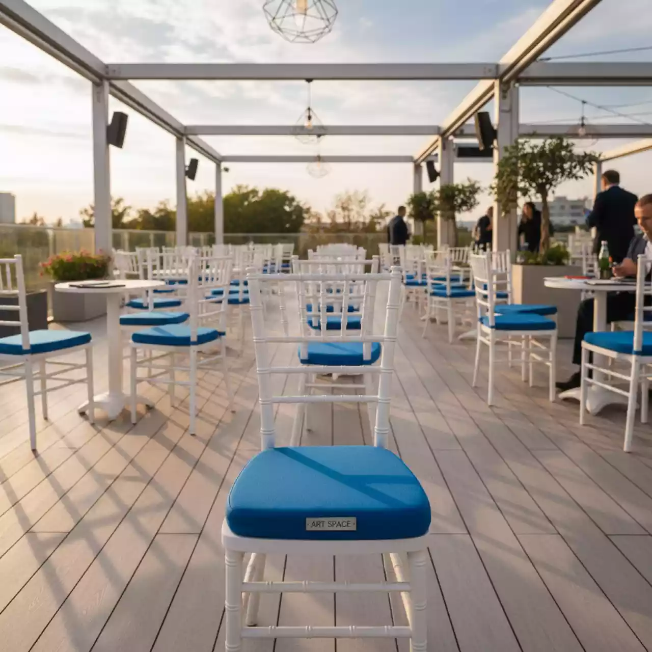 Аренда Подушка для стула Кьявари 5 см синяя в City Park Hotel Sochi — ART SPACE