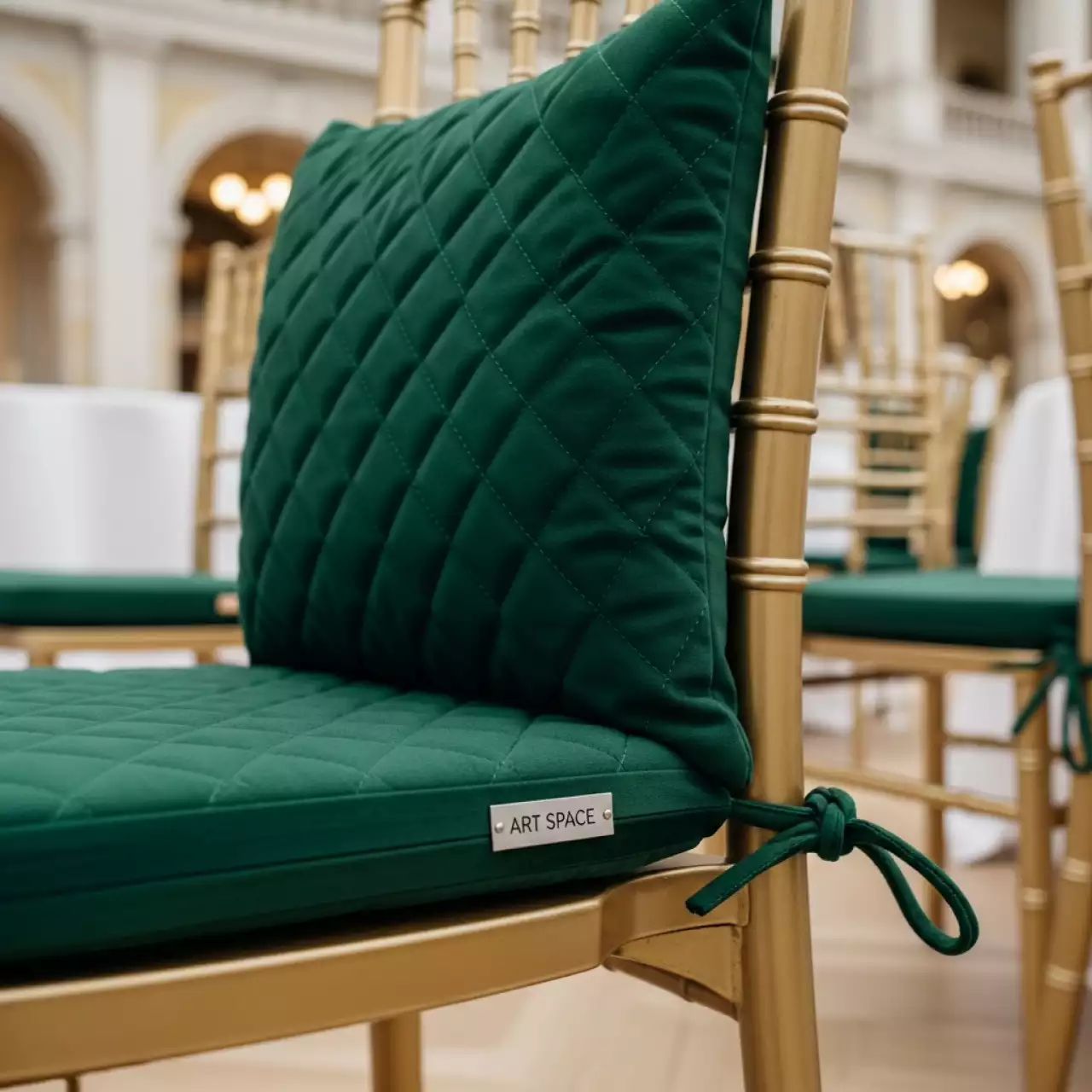 Аренда Подушка для стула Кьявари ричард зеленая 2 см в этно-парке «Моя Россия» — ART SPACE