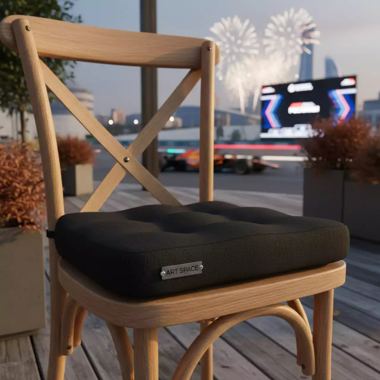 Аренда Подушка для стула Кроссбэк черная 3 см в City Park Hotel Sochi — ART SPACE