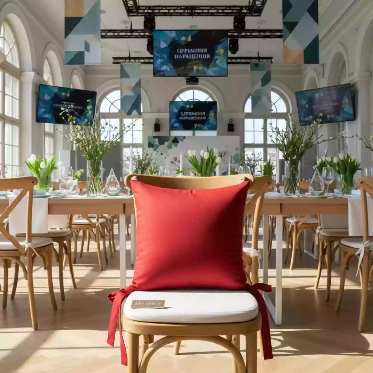 Аренда Подушка для стула Кроссбэк красная в гранд-отеле «Жемчужина» — ART SPACE