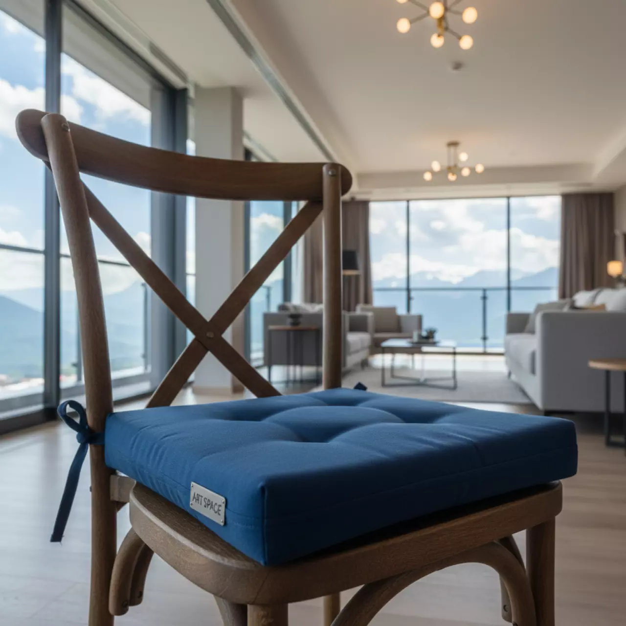 Аренда Подушка для стула Кроссбэк синяя в Panorama by Mercure — ART SPACE