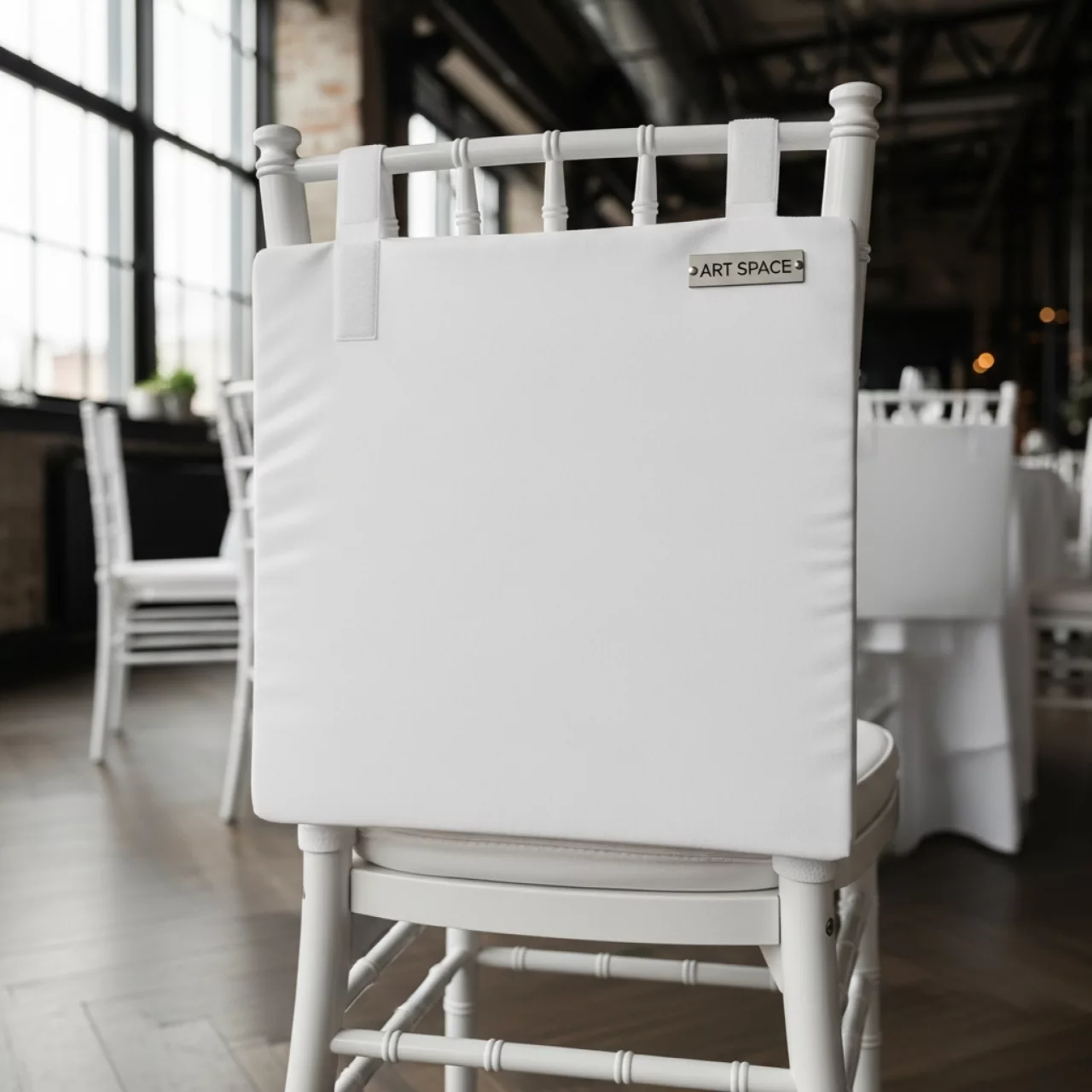 Аренда Подушка Кьявари 3 см с липучками журавинка белая гладь в ресторане «Паруса» — ART SPACE