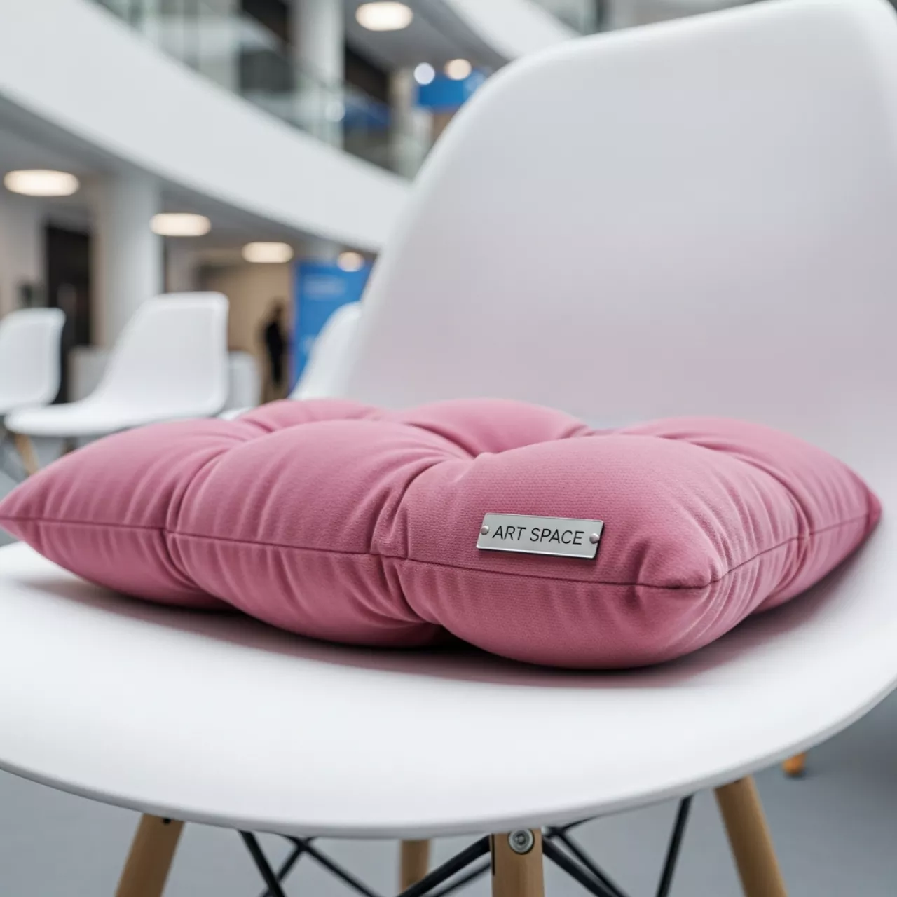 Аренда Подушка мягкая для пластикового стула бархатная розовая в Университете «Сириус» — ART SPACE