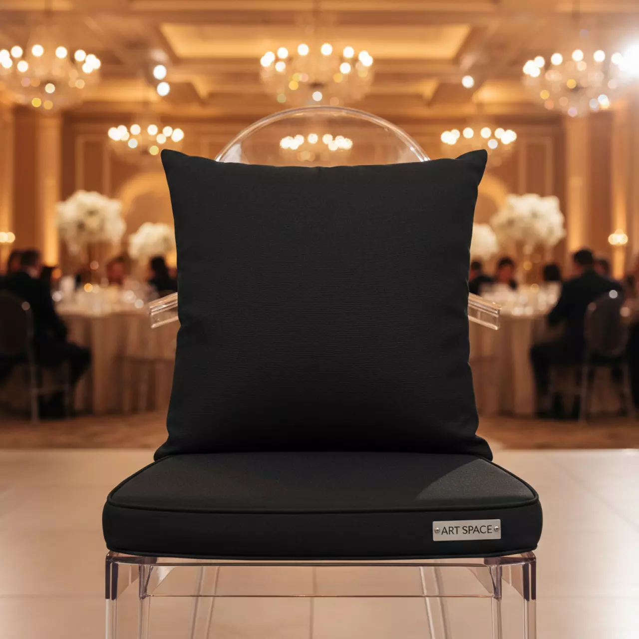 Аренда Подушка мягкая для пластикового стула габардиновая черная в Stella di Mosca — ART SPACE