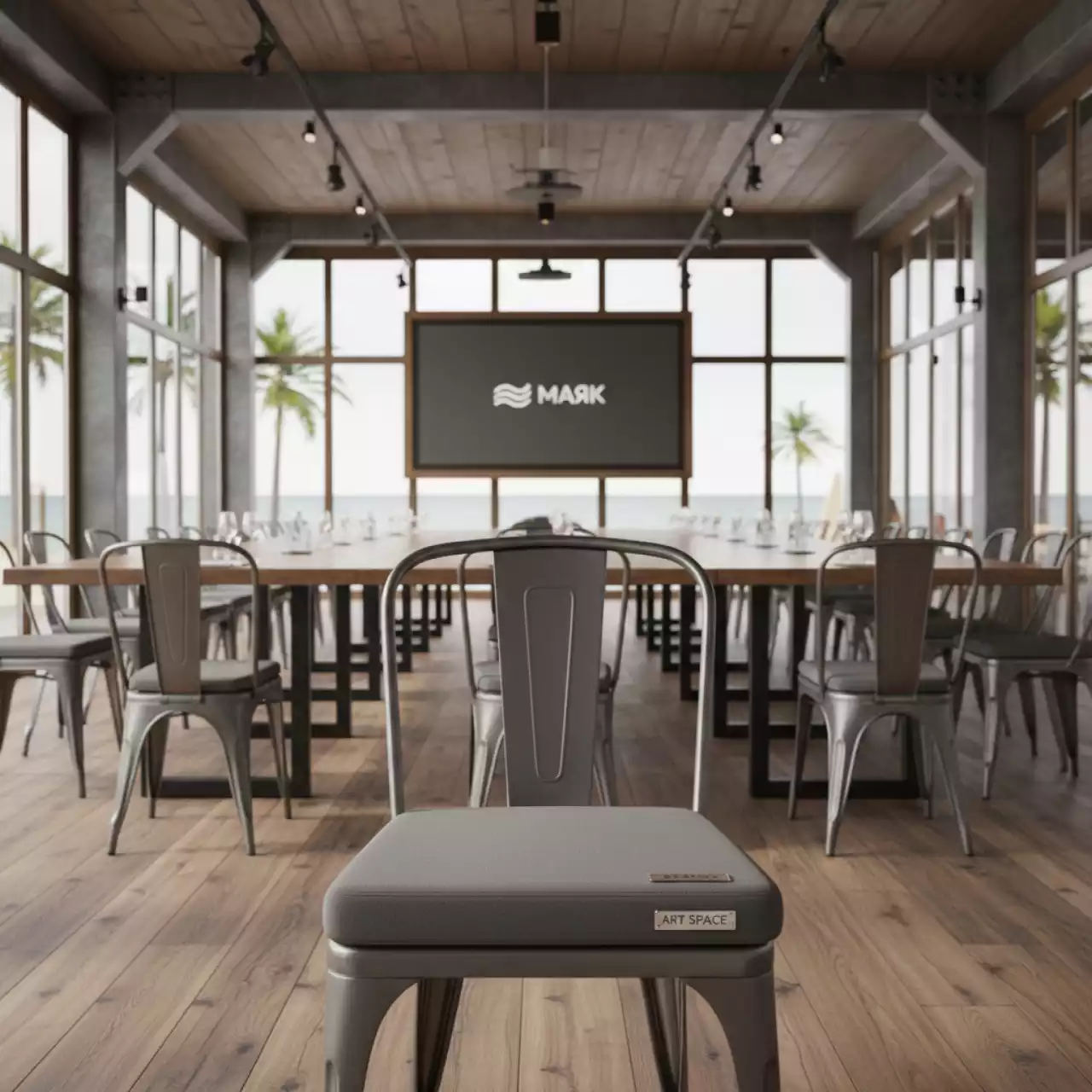 Аренда Подушка на стул 39х39 серая на пляже «Маяк» — ART SPACE