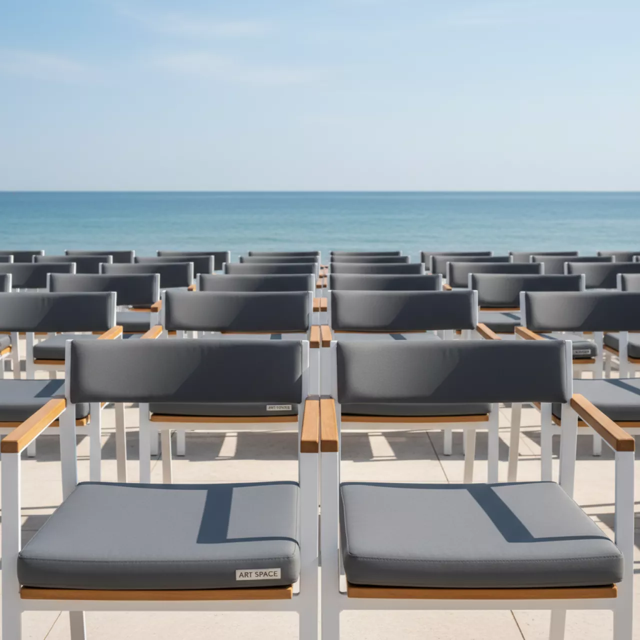 Аренда Подушка сиденье Комфорт для стула Flow серая на пляжных клубах Хосты — ART SPACE